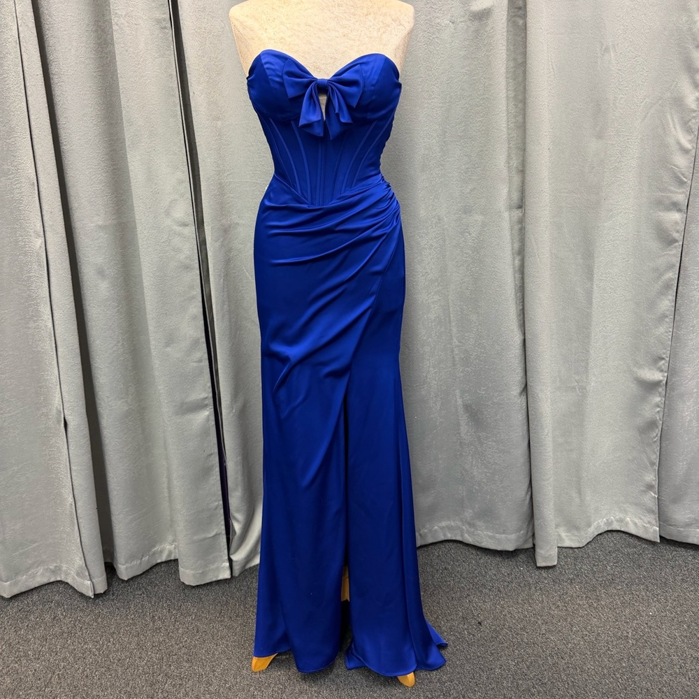 Colors royal blue strapless gown